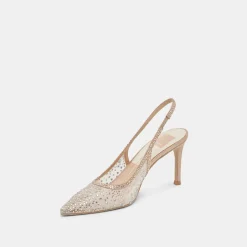 KAYE CRYSTAL HEELS GOLD MESH^Dolce Vita Outlet