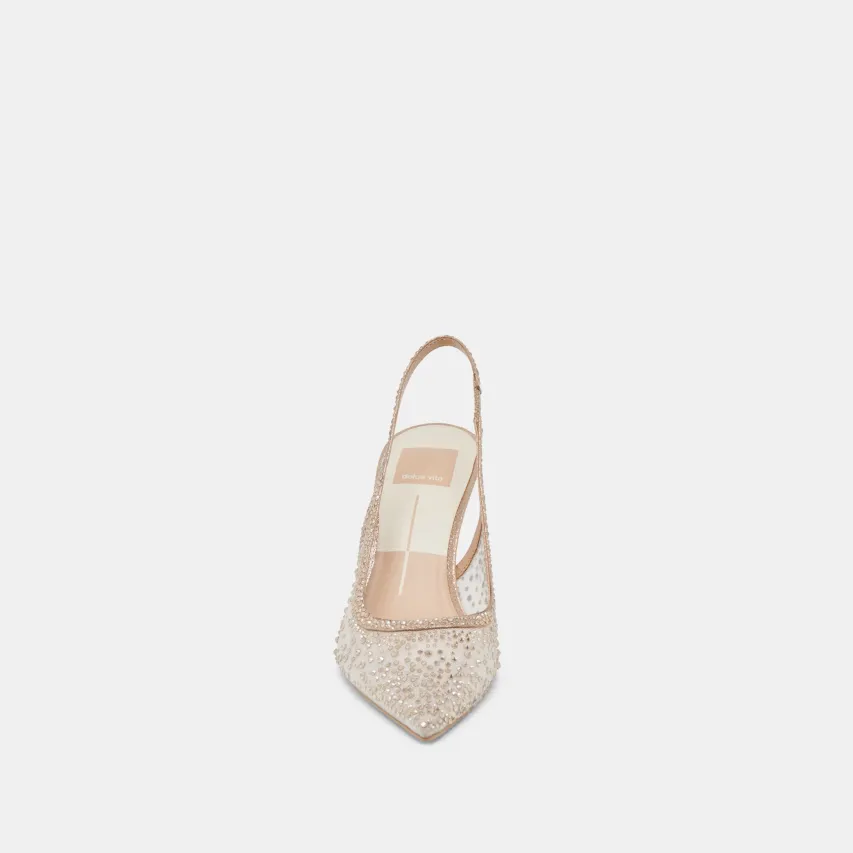 KAYE CRYSTAL HEELS GOLD MESH^Dolce Vita Outlet
