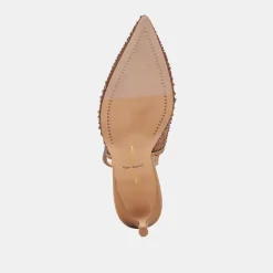 KAYE CRYSTAL HEELS MID BROWN MESH^Dolce Vita New