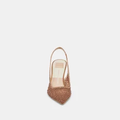 KAYE CRYSTAL HEELS MID BROWN MESH^Dolce Vita New