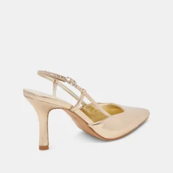 KIM HEELS GOLD DISTRESSED LEATHER^Dolce Vita Online
