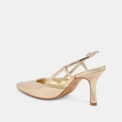KIM HEELS GOLD DISTRESSED LEATHER^Dolce Vita Online