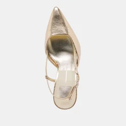 KIM HEELS GOLD DISTRESSED LEATHER^Dolce Vita Online
