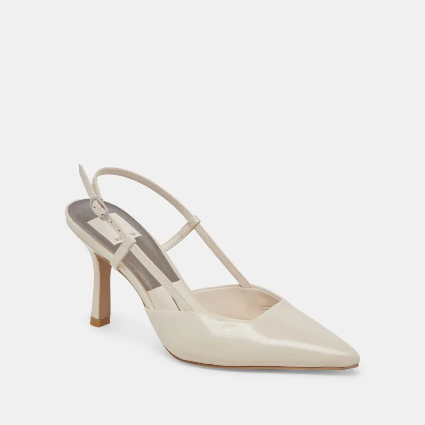 KIM HEELS IVORY CRINKLE PATENT^Dolce Vita Best
