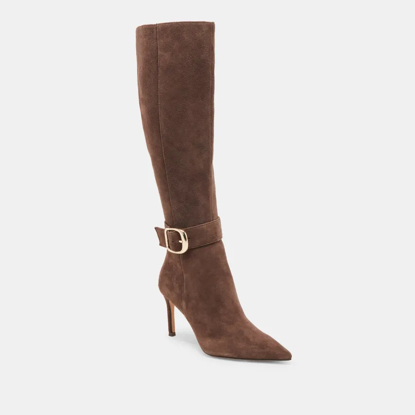 KINZY BOOTS DK BROWN SUEDE^Dolce Vita Sale