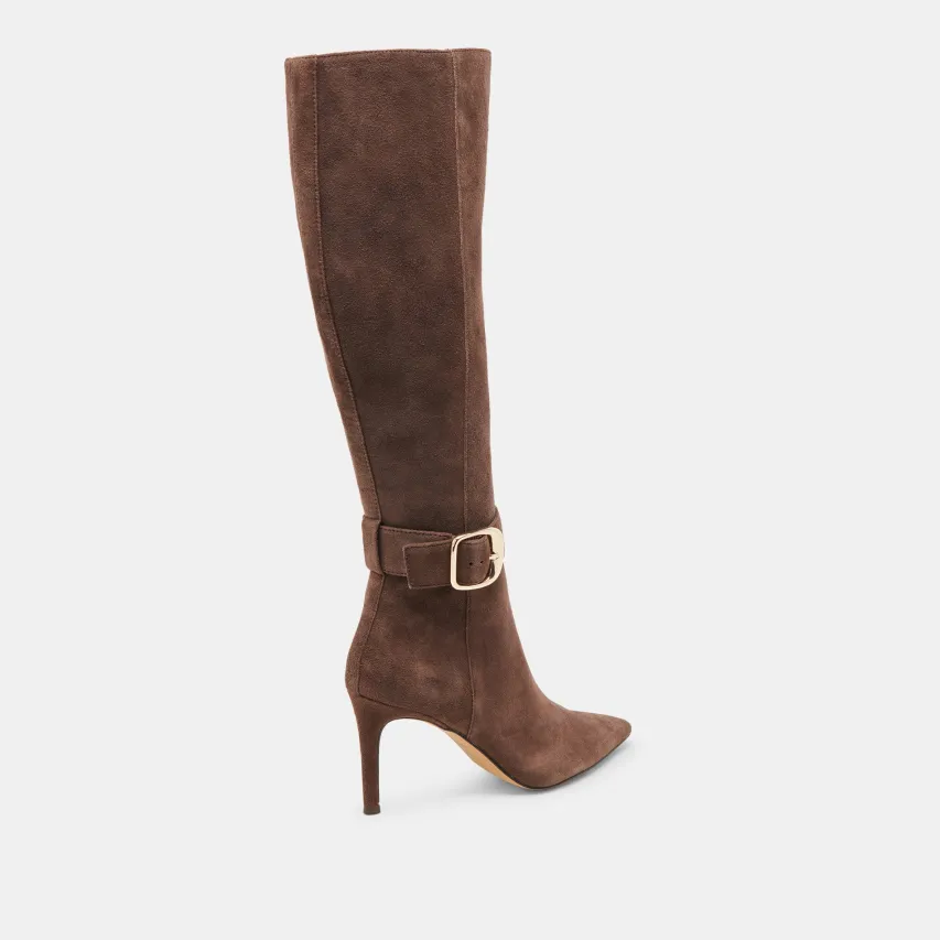KINZY BOOTS DK BROWN SUEDE^Dolce Vita Sale