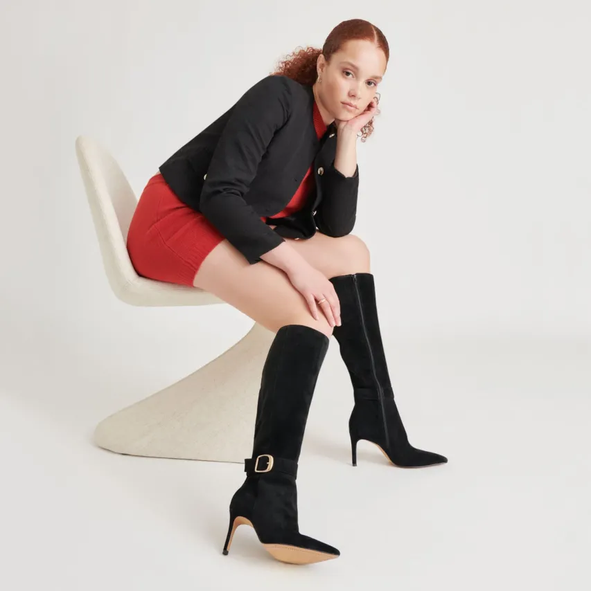 KINZY BOOTS ONYX SUEDE^Dolce Vita Fashion