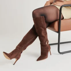 KINZY WIDE CALF BOOTS DK BROWN SUEDE^Dolce Vita Hot