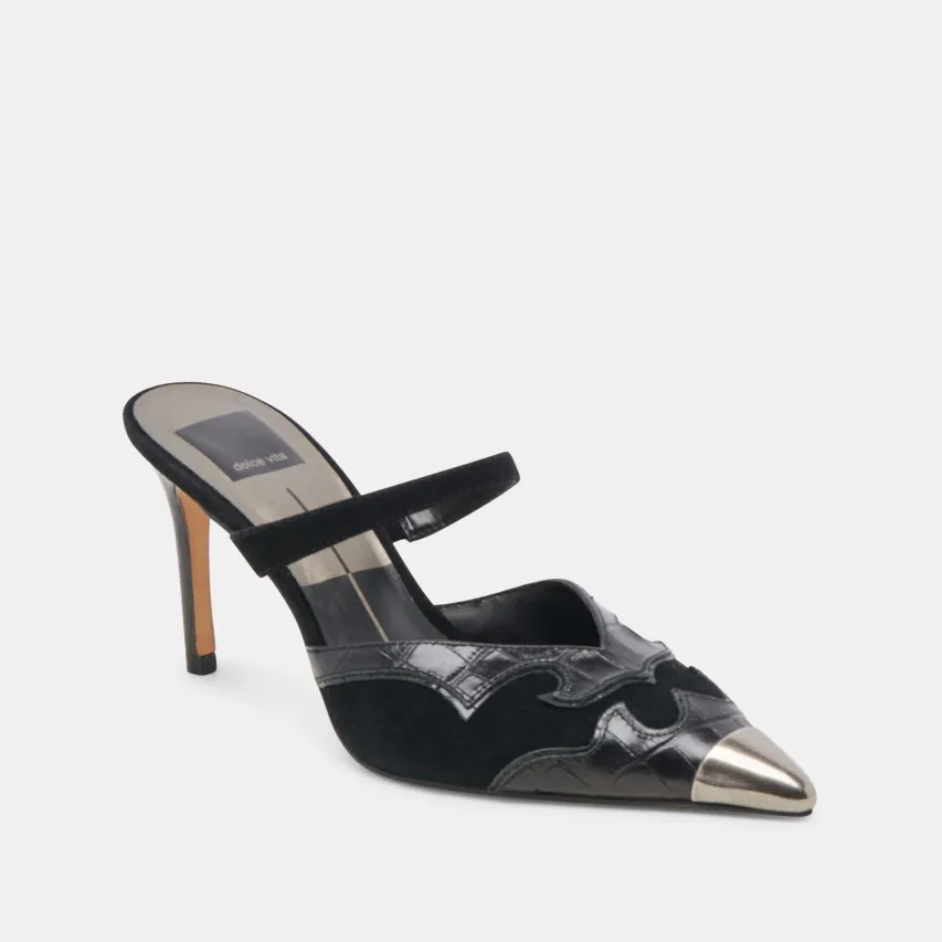 KLOVER HEELS BLACK MULTI SUEDE^Dolce Vita Online