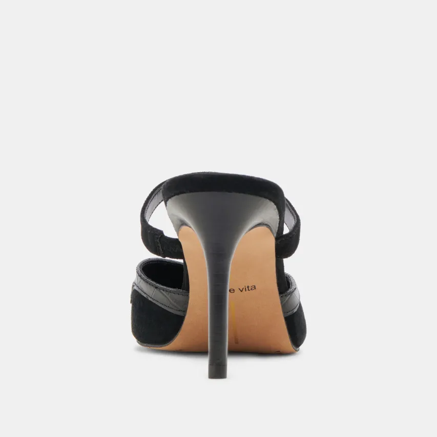 KLOVER HEELS BLACK MULTI SUEDE^Dolce Vita Online