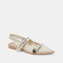 LABELL FLATS IVORY CRINKLE PATENT^Dolce Vita Online