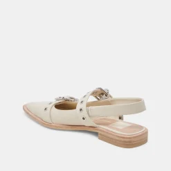 LABELL FLATS IVORY CRINKLE PATENT^Dolce Vita Online
