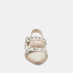 LABELL FLATS IVORY CRINKLE PATENT^Dolce Vita Online