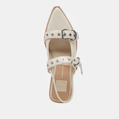 LABELL FLATS IVORY CRINKLE PATENT^Dolce Vita Online
