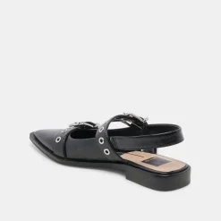 LABELL FLATS MIDNIGHT CRINKLE PATENT^Dolce Vita New