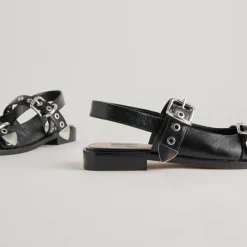 LABELL FLATS MIDNIGHT CRINKLE PATENT^Dolce Vita New