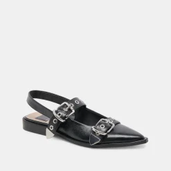 LABELL FLATS MIDNIGHT CRINKLE PATENT^Dolce Vita New