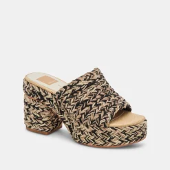 LADY HEELS BLACK MULTI WOVEN^Dolce Vita Fashion