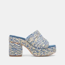 LADY HEELS BLUE MULTI WOVEN^Dolce Vita Clearance