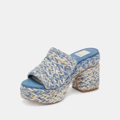 LADY HEELS BLUE MULTI WOVEN^Dolce Vita Clearance