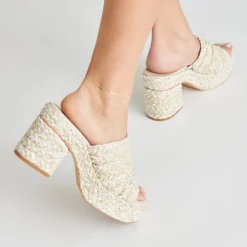 LADY HEELS IVORY MULTI WOVEN^Dolce Vita New