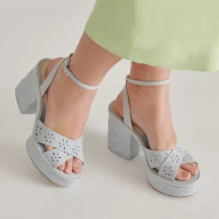 LAISHA HEELS LIGHT BLUE FLORAL EYELET^Dolce Vita Fashion