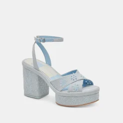 LAISHA HEELS LIGHT BLUE FLORAL EYELET^Dolce Vita Fashion
