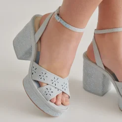 LAISHA HEELS LIGHT BLUE FLORAL EYELET^Dolce Vita Fashion