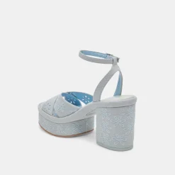 LAISHA HEELS LIGHT BLUE FLORAL EYELET^Dolce Vita Fashion