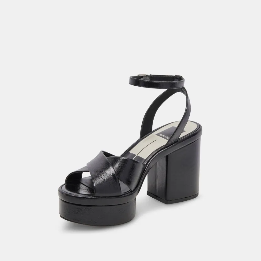 LAISHA HEELS MIDNIGHT CRINKLE PATENT^Dolce Vita Hot
