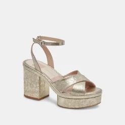 LAISHA HEELS PLATINUM DISTRESSED LEATHER^Dolce Vita New