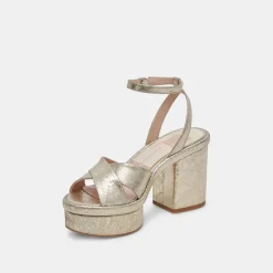 LAISHA HEELS PLATINUM DISTRESSED LEATHER^Dolce Vita New