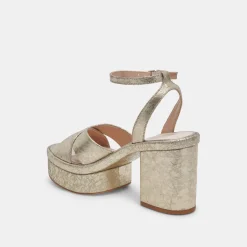 LAISHA HEELS PLATINUM DISTRESSED LEATHER^Dolce Vita New