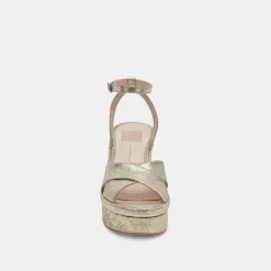 LAISHA HEELS PLATINUM DISTRESSED LEATHER^Dolce Vita New