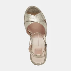 LAISHA HEELS PLATINUM DISTRESSED LEATHER^Dolce Vita New