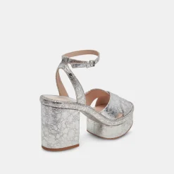 LAISHA HEELS SILVER DISTRESSED LEATHER^Dolce Vita Outlet