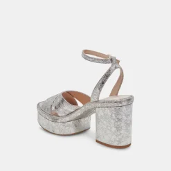LAISHA HEELS SILVER DISTRESSED LEATHER^Dolce Vita Outlet