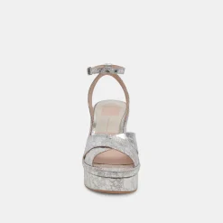 LAISHA HEELS SILVER DISTRESSED LEATHER^Dolce Vita Outlet