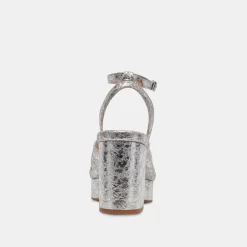 LAISHA HEELS SILVER DISTRESSED LEATHER^Dolce Vita Outlet