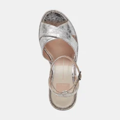 LAISHA HEELS SILVER DISTRESSED LEATHER^Dolce Vita Outlet