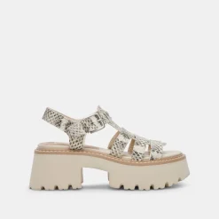 LATICE SANDALS GREY WHITE EMBOSSED LEATHER^Dolce Vita Discount