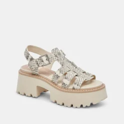 LATICE SANDALS GREY WHITE EMBOSSED LEATHER^Dolce Vita Discount