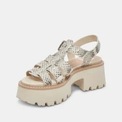 LATICE SANDALS GREY WHITE EMBOSSED LEATHER^Dolce Vita Discount