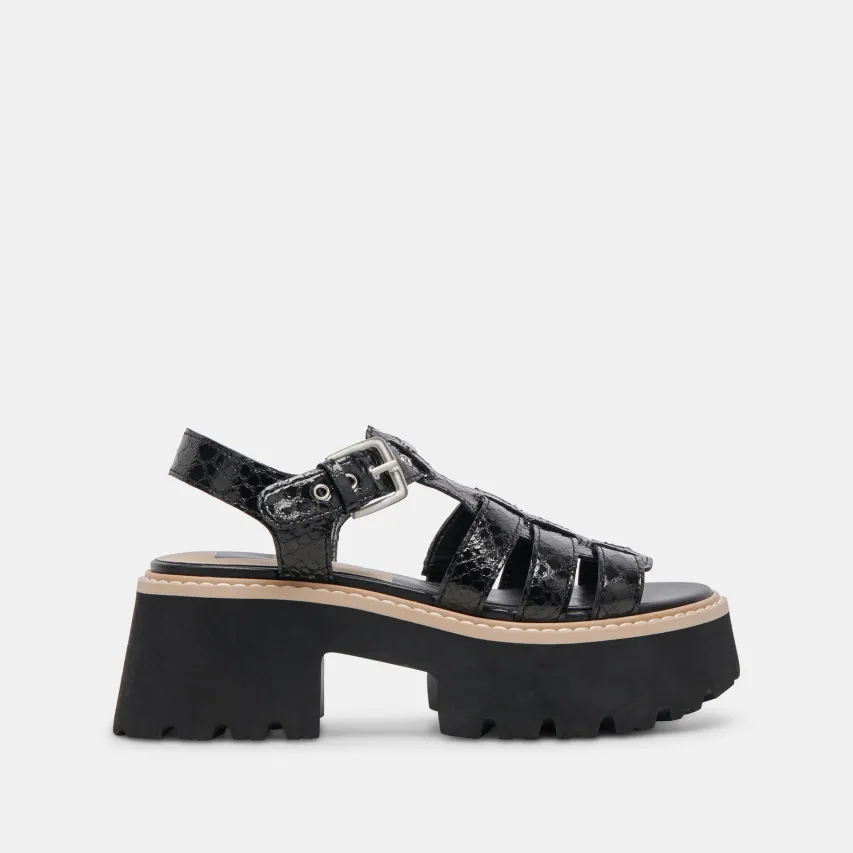 LATICE SANDALS MIDNIGHT EMBOSSED LEATHER^Dolce Vita Best