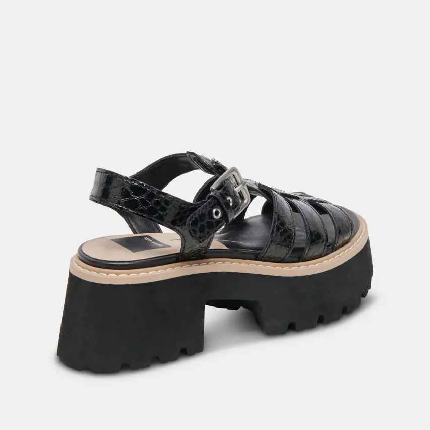LATICE SANDALS MIDNIGHT EMBOSSED LEATHER^Dolce Vita Best