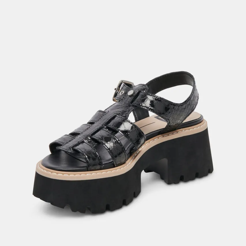 LATICE SANDALS MIDNIGHT EMBOSSED LEATHER^Dolce Vita Best