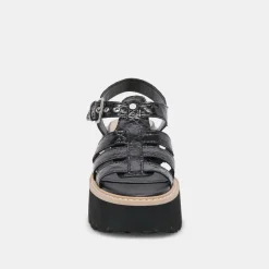 LATICE SANDALS MIDNIGHT EMBOSSED LEATHER^Dolce Vita Best