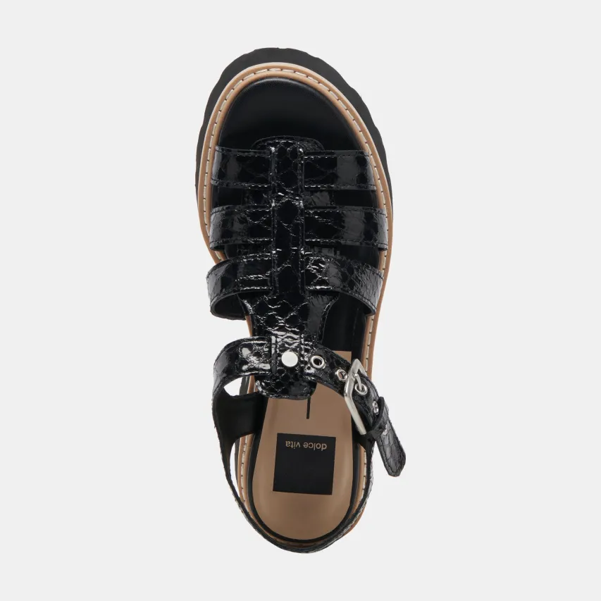 LATICE SANDALS MIDNIGHT EMBOSSED LEATHER^Dolce Vita Best