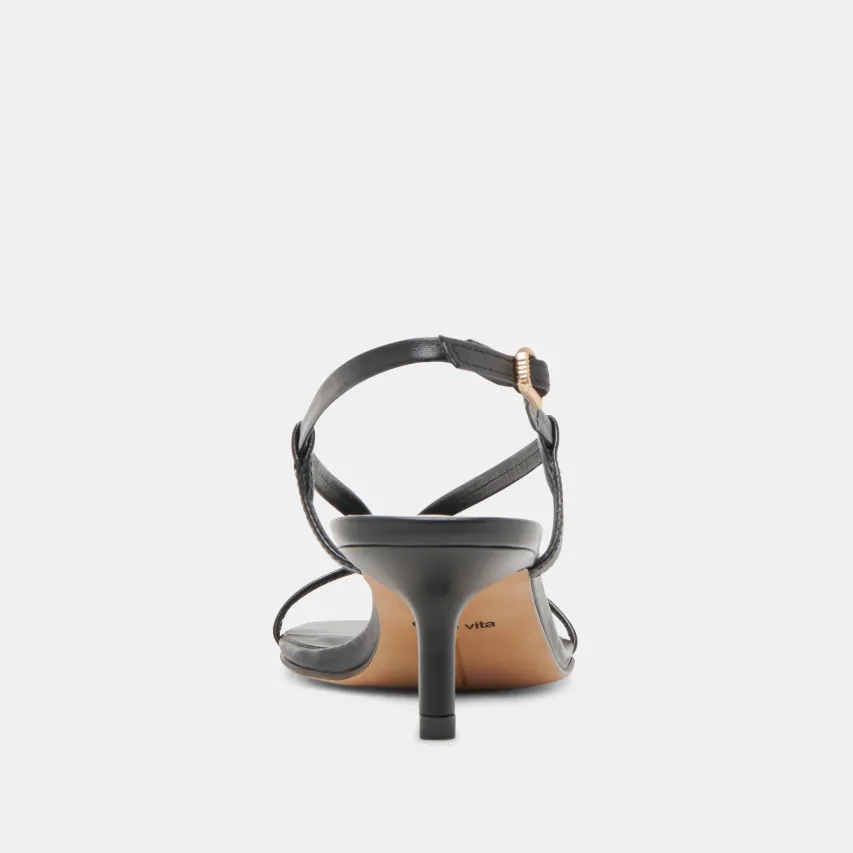 LAURY HEELS BLACK LEATHER^Dolce Vita Online