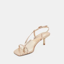 LAURY HEELS CHAMPAGNE EMBOSSED LEATHER^Dolce Vita Online